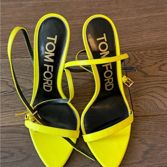Tom Ford Shoes - Tom Ford Women's Yellow Leather Padlock Sandals